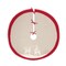 Nordic Christmas Deer on Beige Background with Snowflakes and Red Trim Cotton Christmas Tree Skirt 54.0-in.